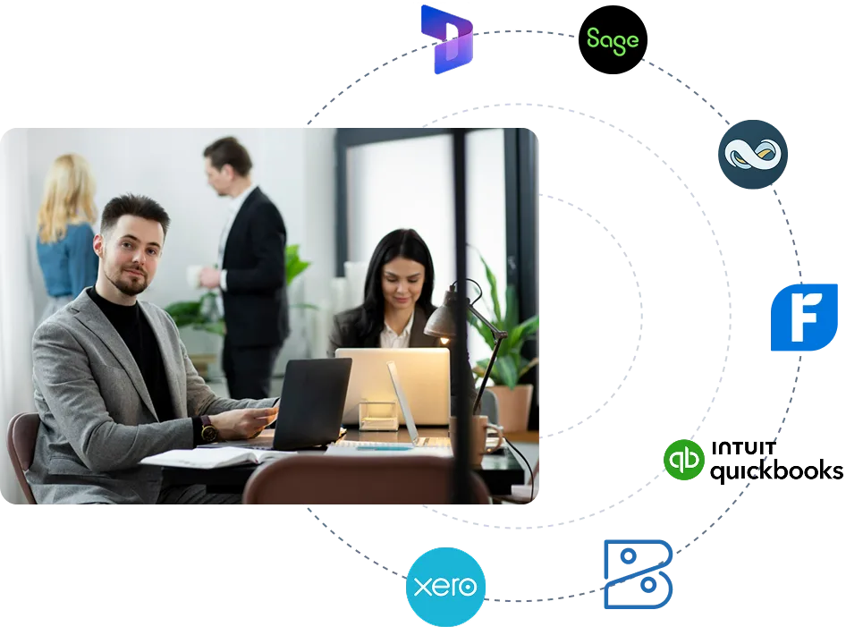 A business professional using Forwardly’s finance stack integrations that scale with growing business needs